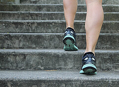 feet climbing stairs