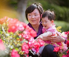 mother and child in nature