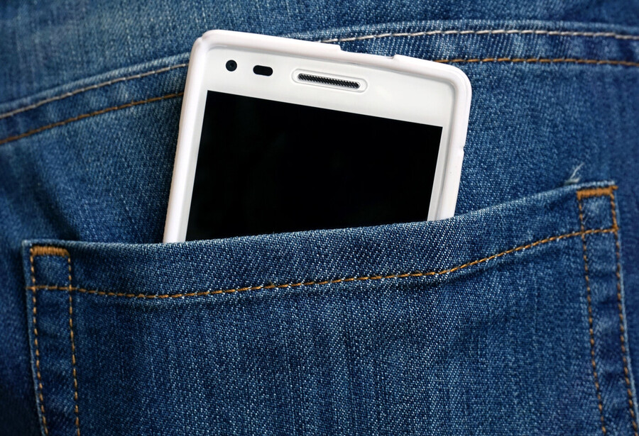 cell phone in jeans pocket