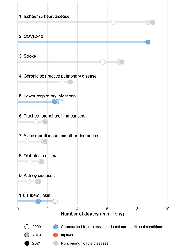 Leading causes of death globally